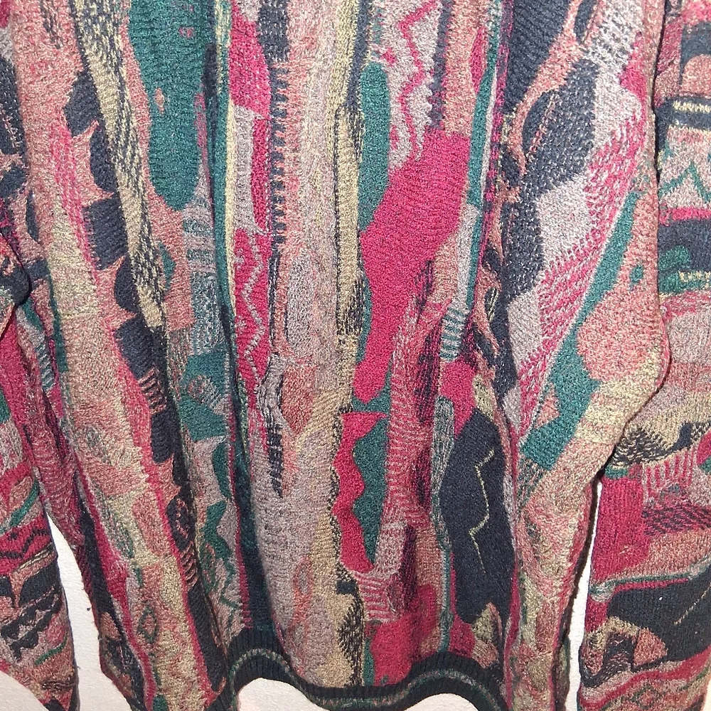 VTG Protege I Collection Sweater 3D Textured Knit Coogi Style Cosby Men’s XL - Picture 3 of 7